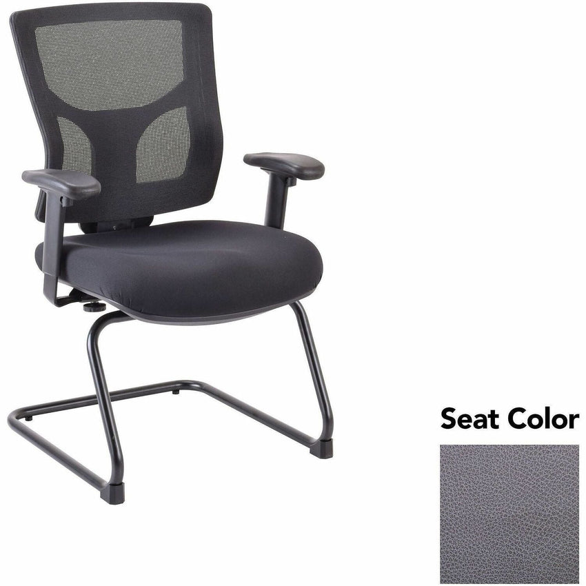 Lorell Conjure Mid - Back Mesh Sled Base Guest Chair with Adjustable Arms (LLR - LLR62009X) - SchoolOutlet