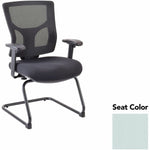 Lorell Conjure Mid - Back Mesh Sled Base Guest Chair with Adjustable Arms (LLR - LLR62009X) - SchoolOutlet