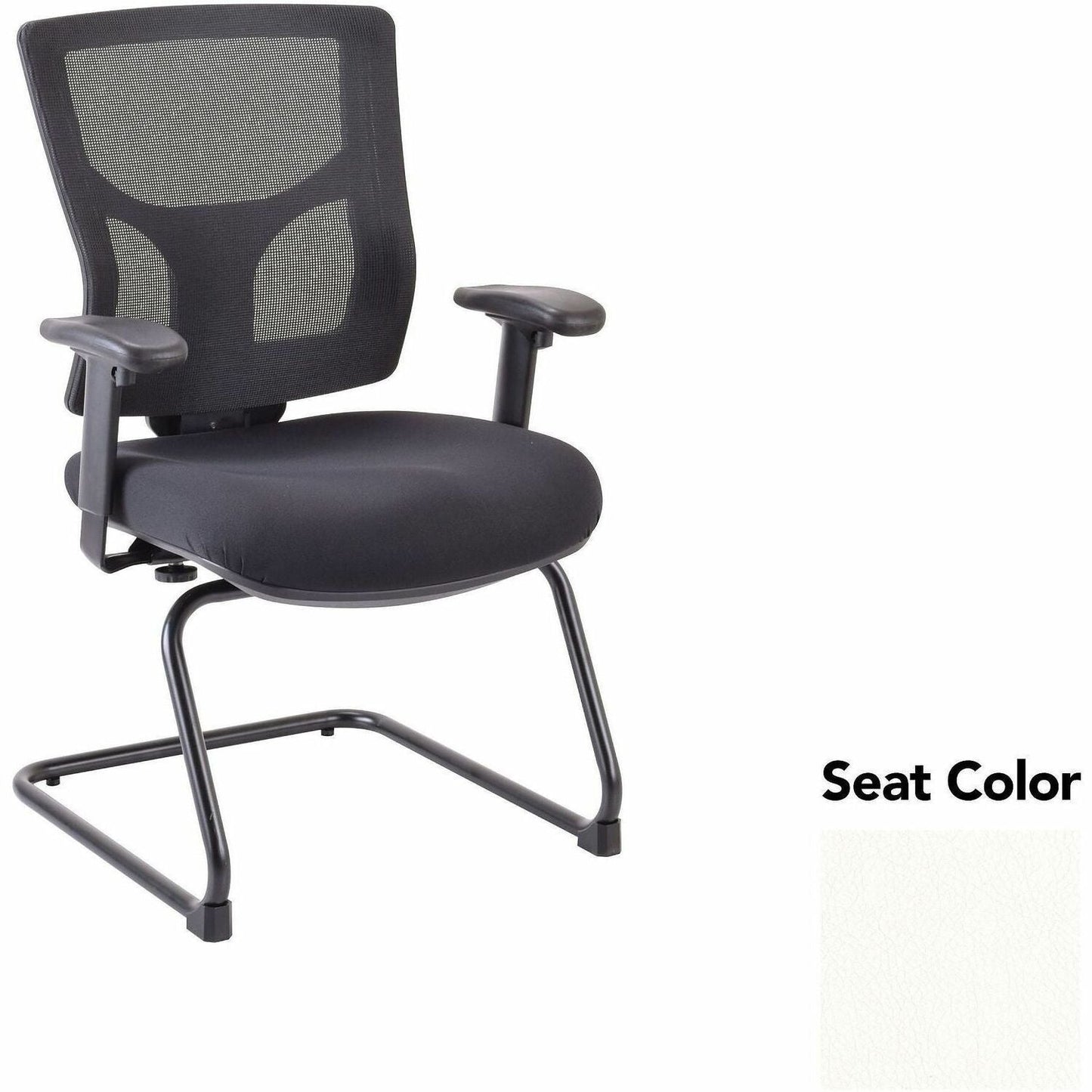 Lorell Conjure Mid - Back Mesh Sled Base Guest Chair with Adjustable Arms (LLR - LLR62009X) - SchoolOutlet