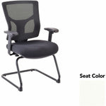 Lorell Conjure Mid - Back Mesh Sled Base Guest Chair with Adjustable Arms (LLR - LLR62009X) - SchoolOutlet