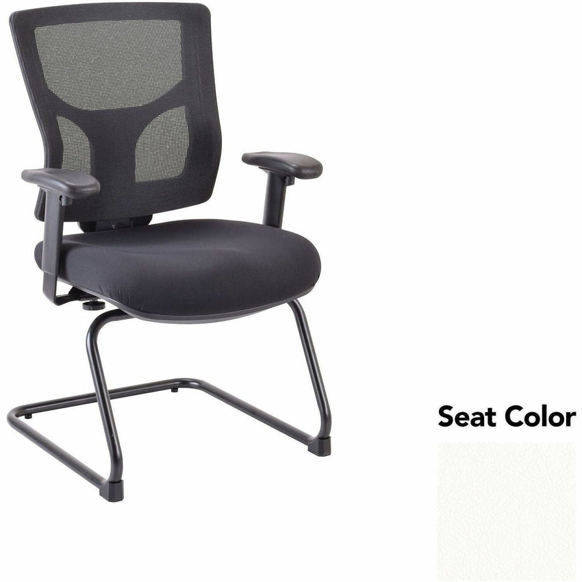 Lorell Conjure Mid - Back Mesh Sled Base Guest Chair with Adjustable Arms (LLR - LLR62009X) - SchoolOutlet