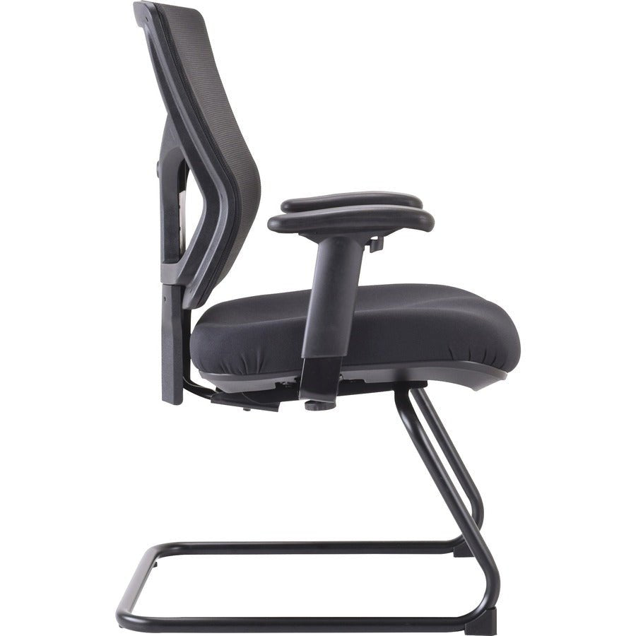 Lorell Conjure Mid - Back Mesh Sled Base Guest Chair with Adjustable Arms (LLR - LLR62009X) - SchoolOutlet