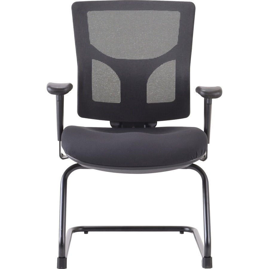 Lorell Conjure Mid - Back Mesh Sled Base Guest Chair with Adjustable Arms (LLR - LLR62009X) - SchoolOutlet