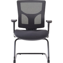 Lorell Conjure Mid-Back Mesh Sled Base Guest Chair with Adjustable Arms (LLR-LLR62009X)