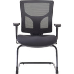 Lorell Conjure Mid - Back Mesh Sled Base Guest Chair with Adjustable Arms (LLR - LLR62009X) - SchoolOutlet