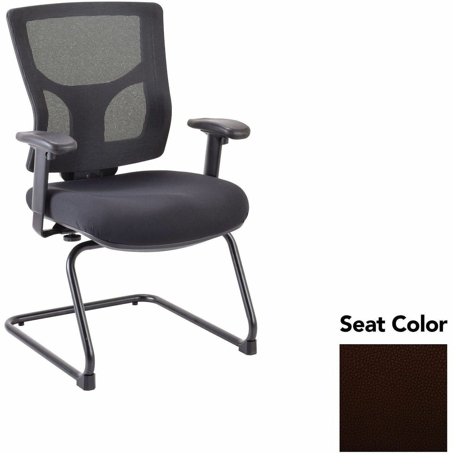Lorell Conjure Mid - Back Mesh Sled Base Guest Chair with Adjustable Arms (LLR - LLR62009X) - SchoolOutlet