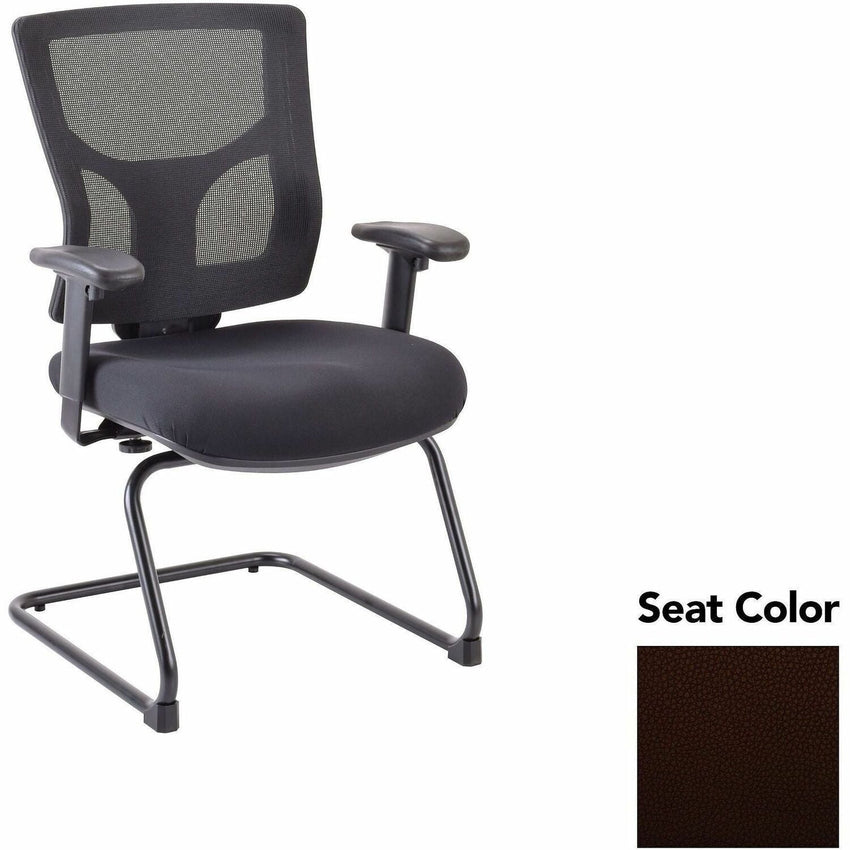 Lorell Conjure Mid - Back Mesh Sled Base Guest Chair with Adjustable Arms (LLR - LLR62009X) - SchoolOutlet