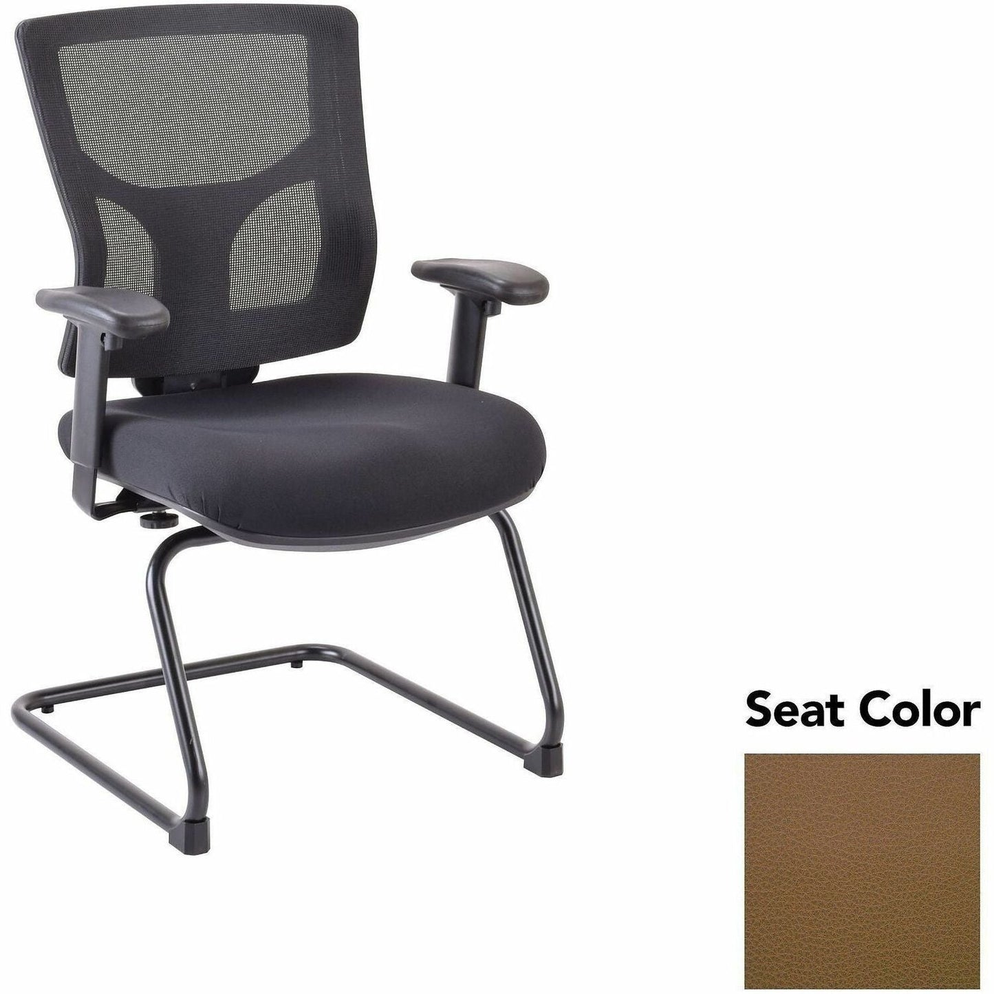 Lorell Conjure Mid - Back Mesh Sled Base Guest Chair with Adjustable Arms (LLR - LLR62009X) - SchoolOutlet