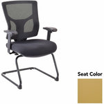 Lorell Conjure Mid - Back Mesh Sled Base Guest Chair with Adjustable Arms (LLR - LLR62009X) - SchoolOutlet