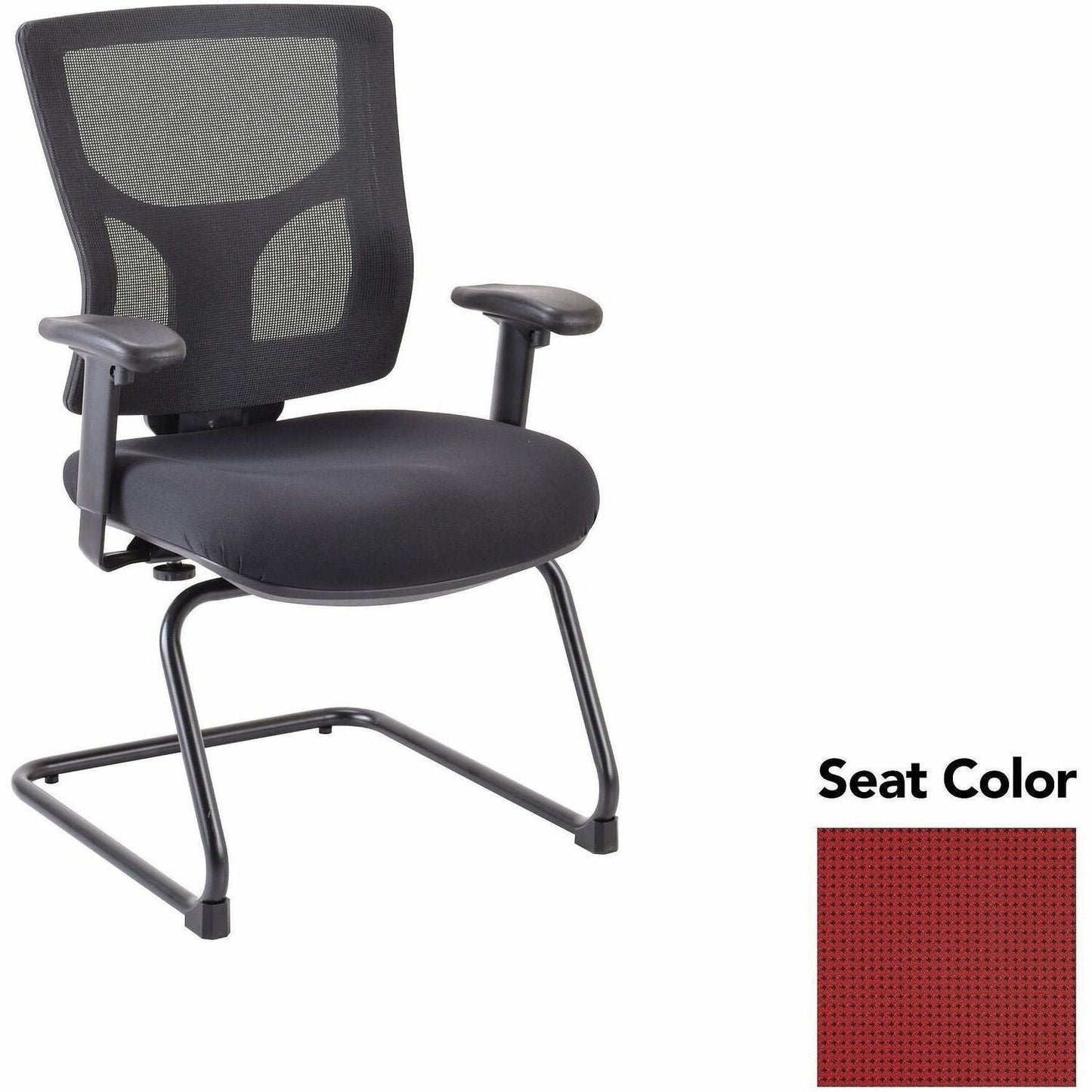 Lorell Conjure Mid - Back Mesh Sled Base Guest Chair with Adjustable Arms (LLR - LLR62009X) - SchoolOutlet