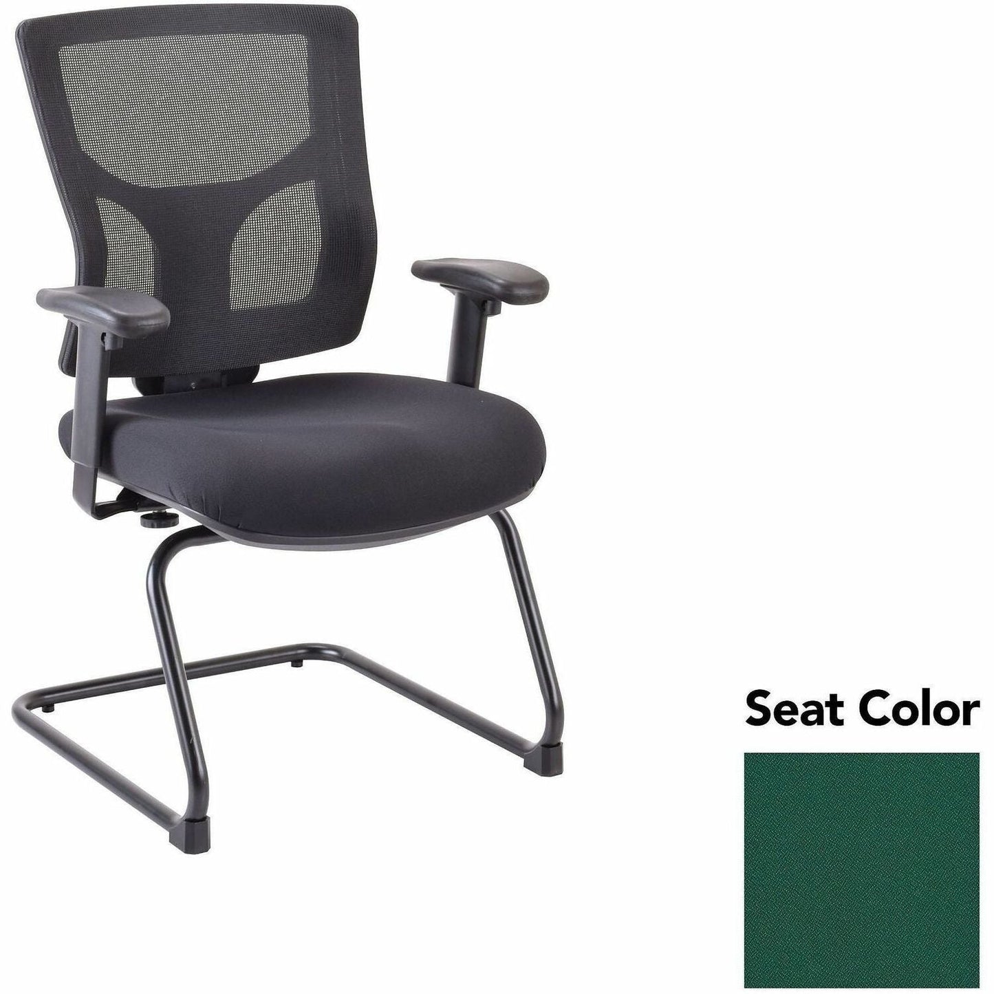 Lorell Conjure Mid - Back Mesh Sled Base Guest Chair with Adjustable Arms (LLR - LLR62009X) - SchoolOutlet