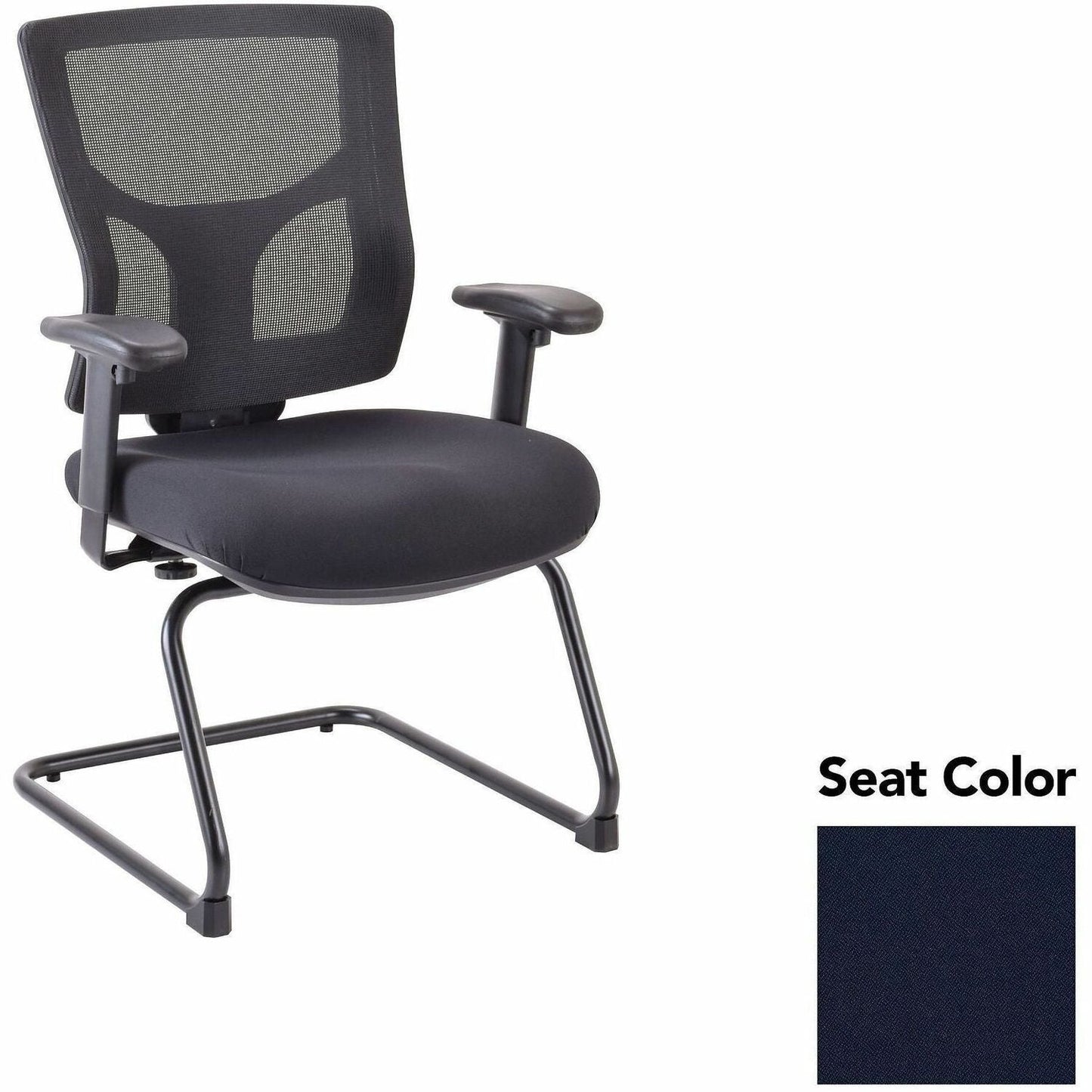 Lorell Conjure Mid - Back Mesh Sled Base Guest Chair with Adjustable Arms (LLR - LLR62009X) - SchoolOutlet