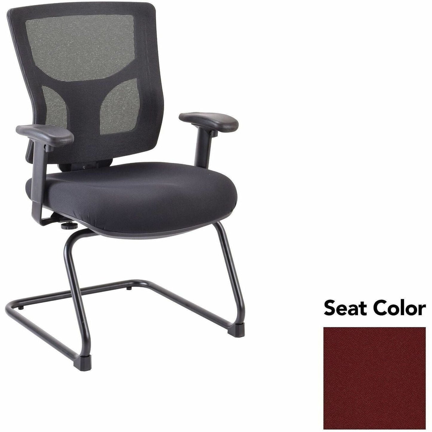 Lorell Conjure Mid - Back Mesh Sled Base Guest Chair with Adjustable Arms (LLR - LLR62009X) - SchoolOutlet