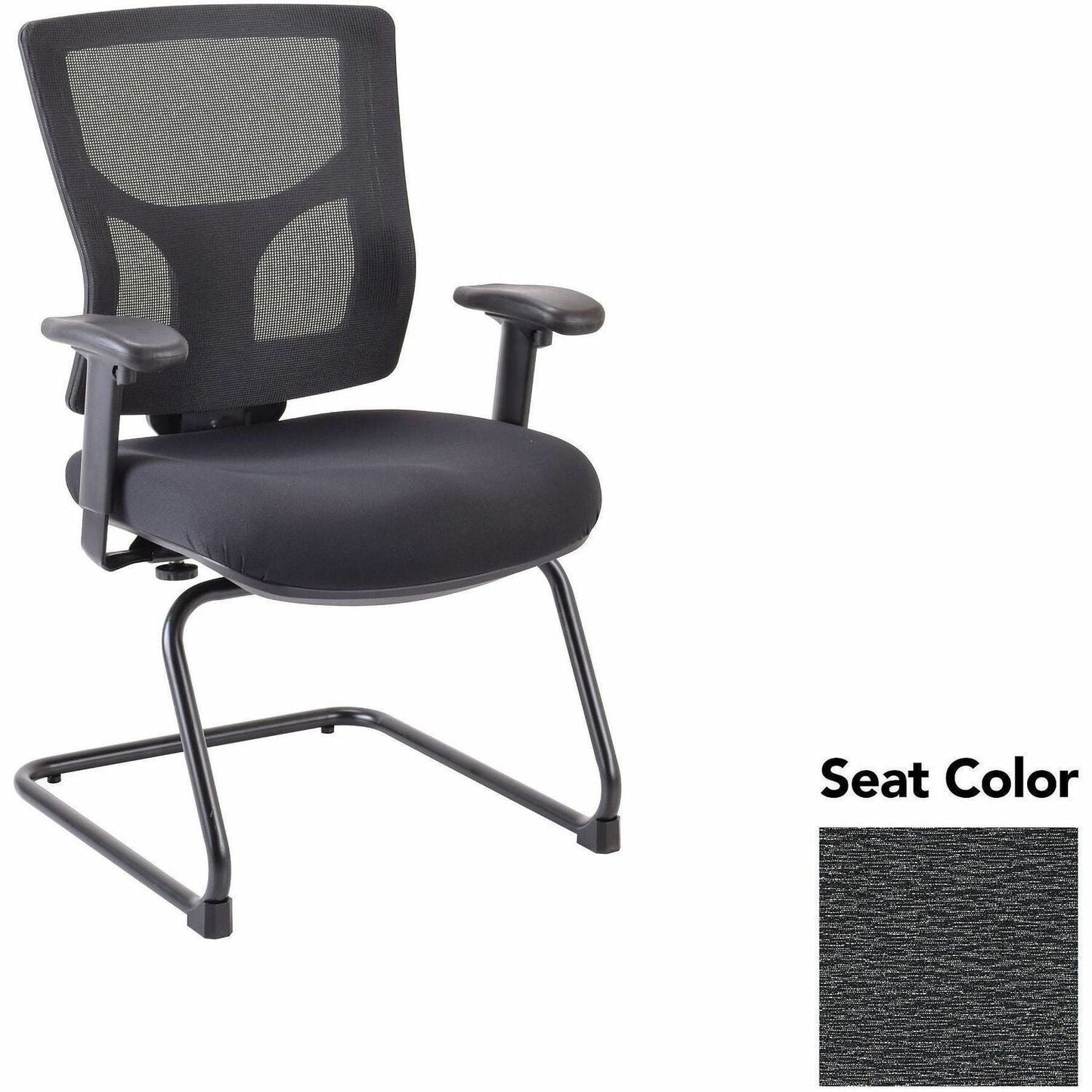 Lorell Conjure Mid - Back Mesh Sled Base Guest Chair with Adjustable Arms (LLR - LLR62009X) - SchoolOutlet
