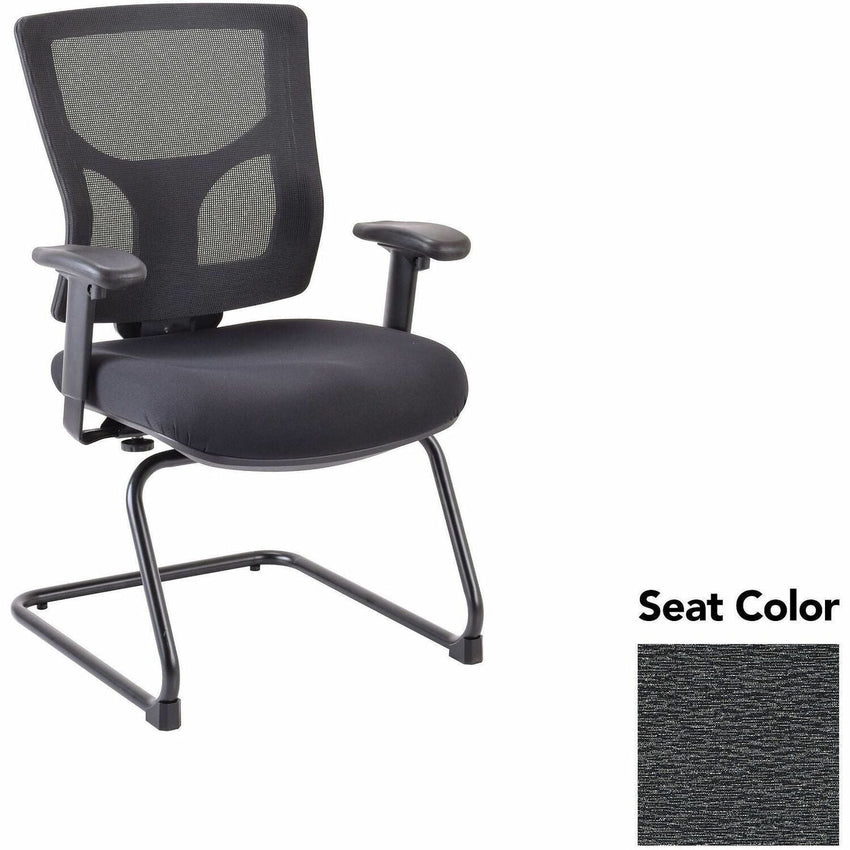 Lorell Conjure Mid - Back Mesh Sled Base Guest Chair with Adjustable Arms (LLR - LLR62009X) - SchoolOutlet
