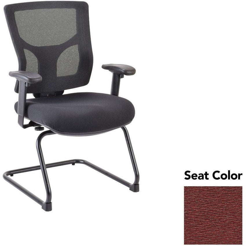 Lorell Conjure Mid - Back Mesh Sled Base Guest Chair with Adjustable Arms (LLR - LLR62009X) - SchoolOutlet