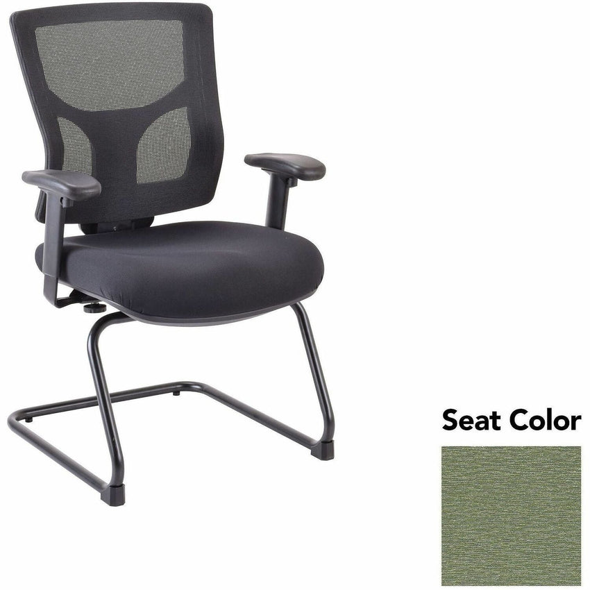 Lorell Conjure Mid - Back Mesh Sled Base Guest Chair with Adjustable Arms (LLR - LLR62009X) - SchoolOutlet