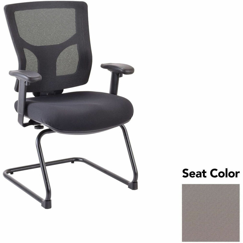 Lorell Conjure Mid - Back Mesh Sled Base Guest Chair with Adjustable Arms (LLR - LLR62009X) - SchoolOutlet
