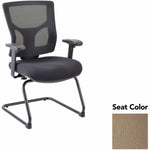 Lorell Conjure Mid - Back Mesh Sled Base Guest Chair with Adjustable Arms (LLR - LLR62009X) - SchoolOutlet