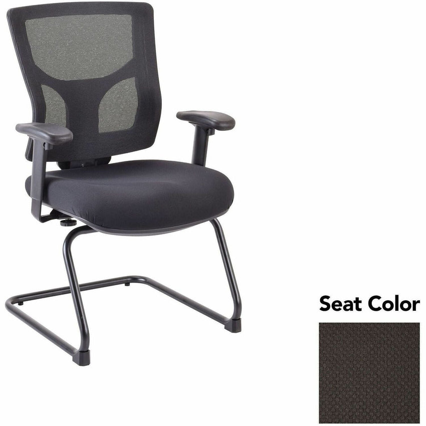 Lorell Conjure Mid - Back Mesh Sled Base Guest Chair with Adjustable Arms (LLR - LLR62009X) - SchoolOutlet