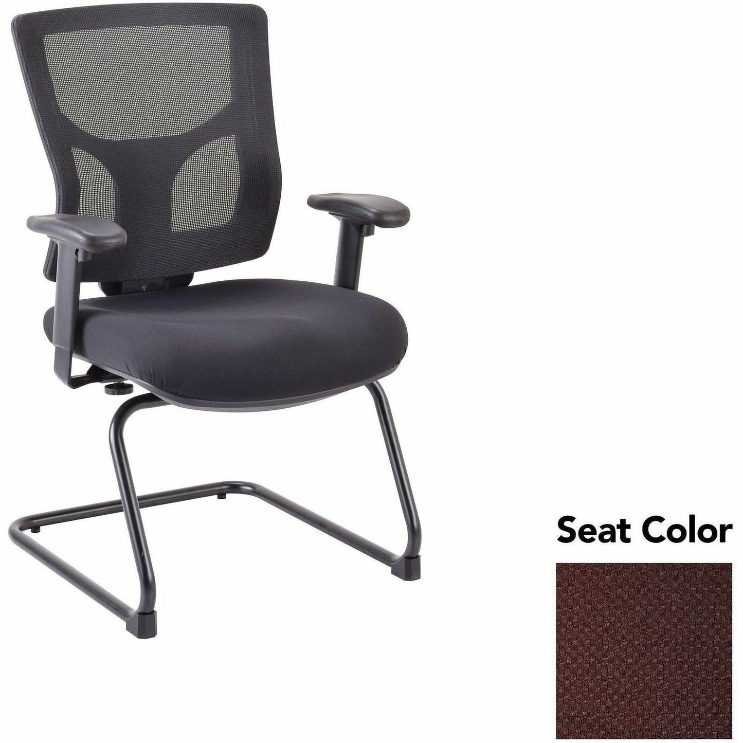 Lorell Conjure Mid - Back Mesh Sled Base Guest Chair with Adjustable Arms (LLR - LLR62009X) - SchoolOutlet