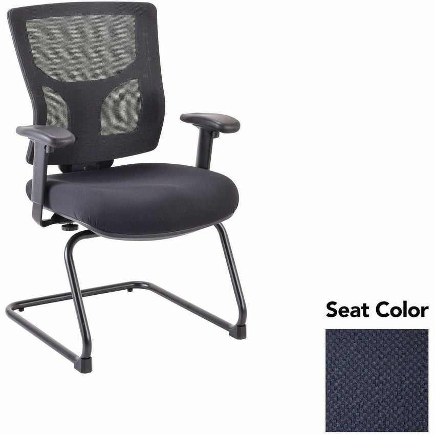 Lorell Conjure Mid - Back Mesh Sled Base Guest Chair with Adjustable Arms (LLR - LLR62009X) - SchoolOutlet
