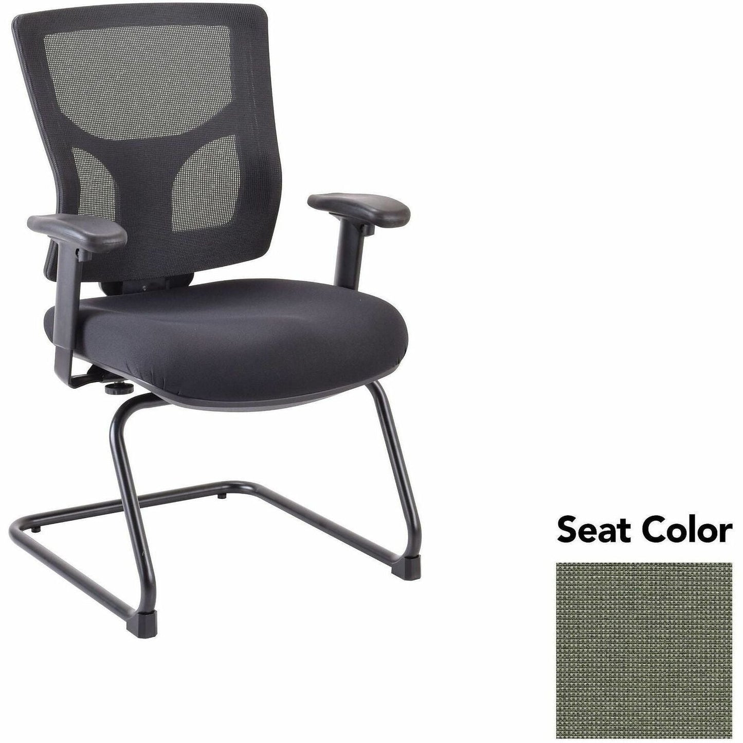 Lorell Conjure Mid - Back Mesh Sled Base Guest Chair with Adjustable Arms (LLR - LLR62009X) - SchoolOutlet