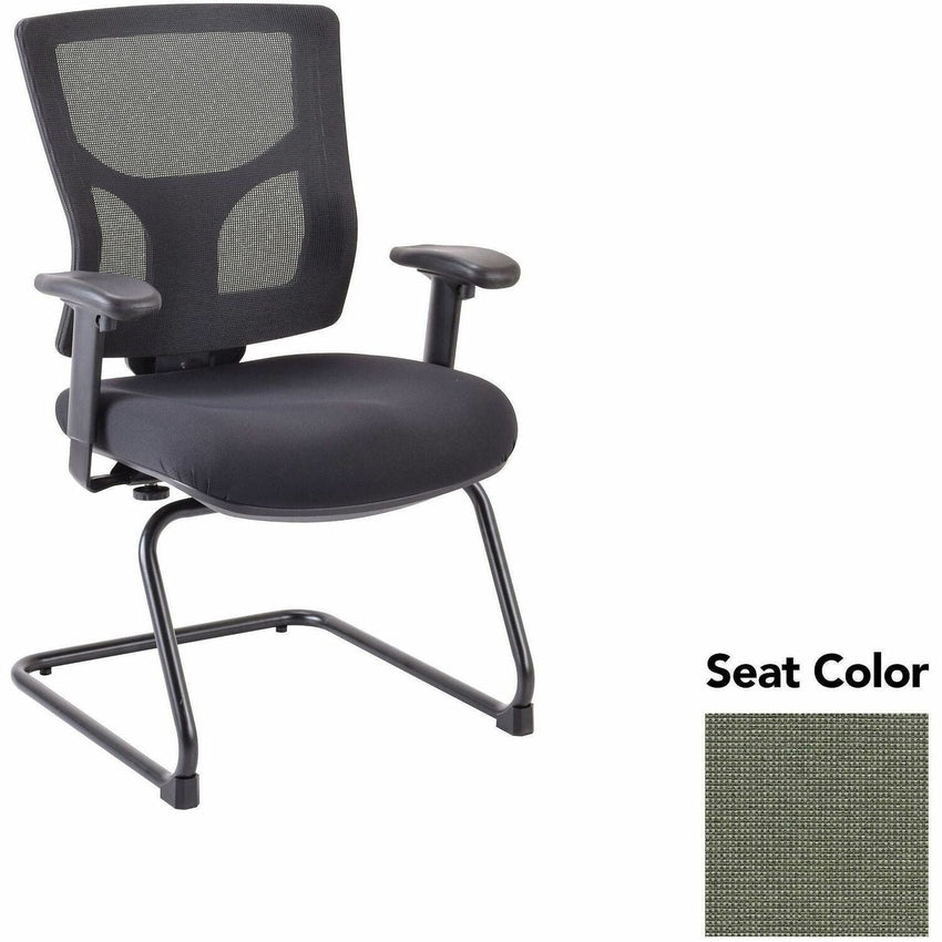Lorell Conjure Mid - Back Mesh Sled Base Guest Chair with Adjustable Arms (LLR - LLR62009X) - SchoolOutlet