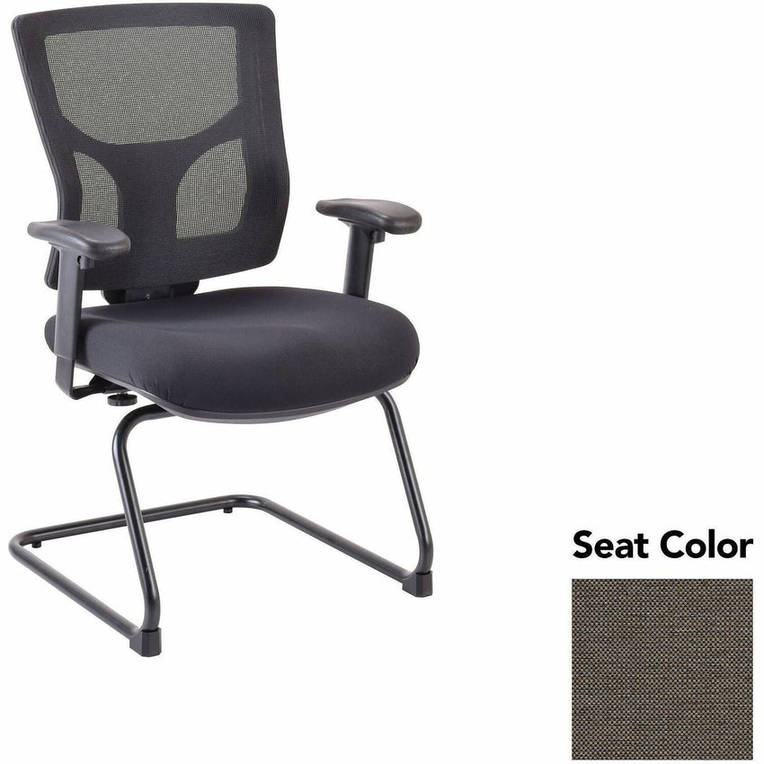 Lorell Conjure Mid - Back Mesh Sled Base Guest Chair with Adjustable Arms (LLR - LLR62009X) - SchoolOutlet