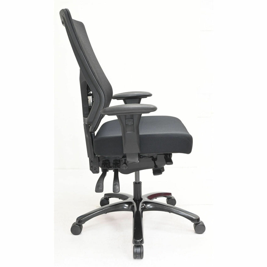 Lorell Big & Tall Mesh High - Back Executive Chair with Adjustable Lumbar and Seat Slider (LLR - LLR62010) - SchoolOutlet
