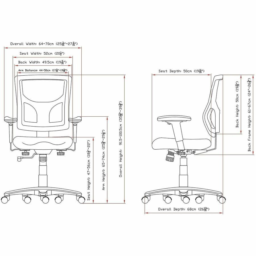 Lorell Conjure Mesh Task Chair with Ratchet Back and Adjustable Arms (LLR - LLR62014) - SchoolOutlet