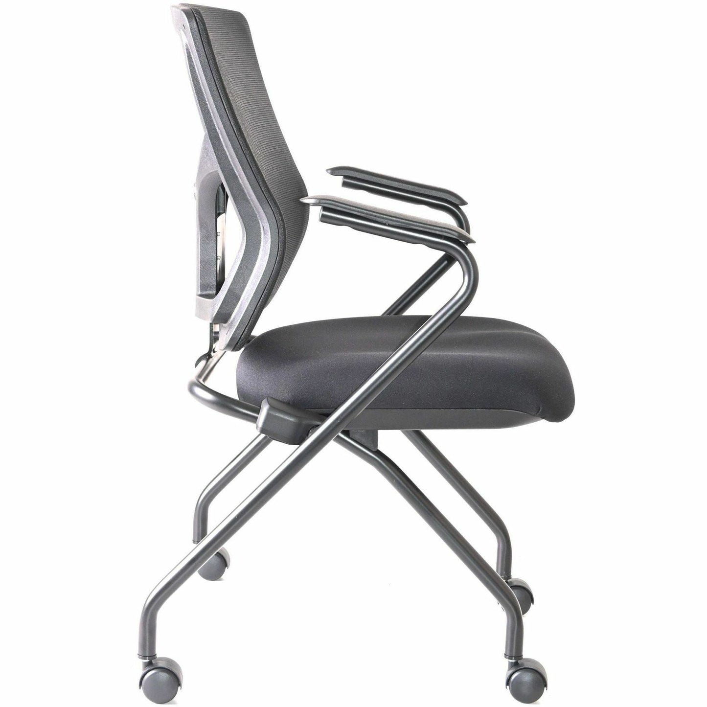 Lorell Conjure Mesh Training Chair with Folding Seat Arms and Casters - Set of 2 (LLR - LLR62019X) - SchoolOutlet