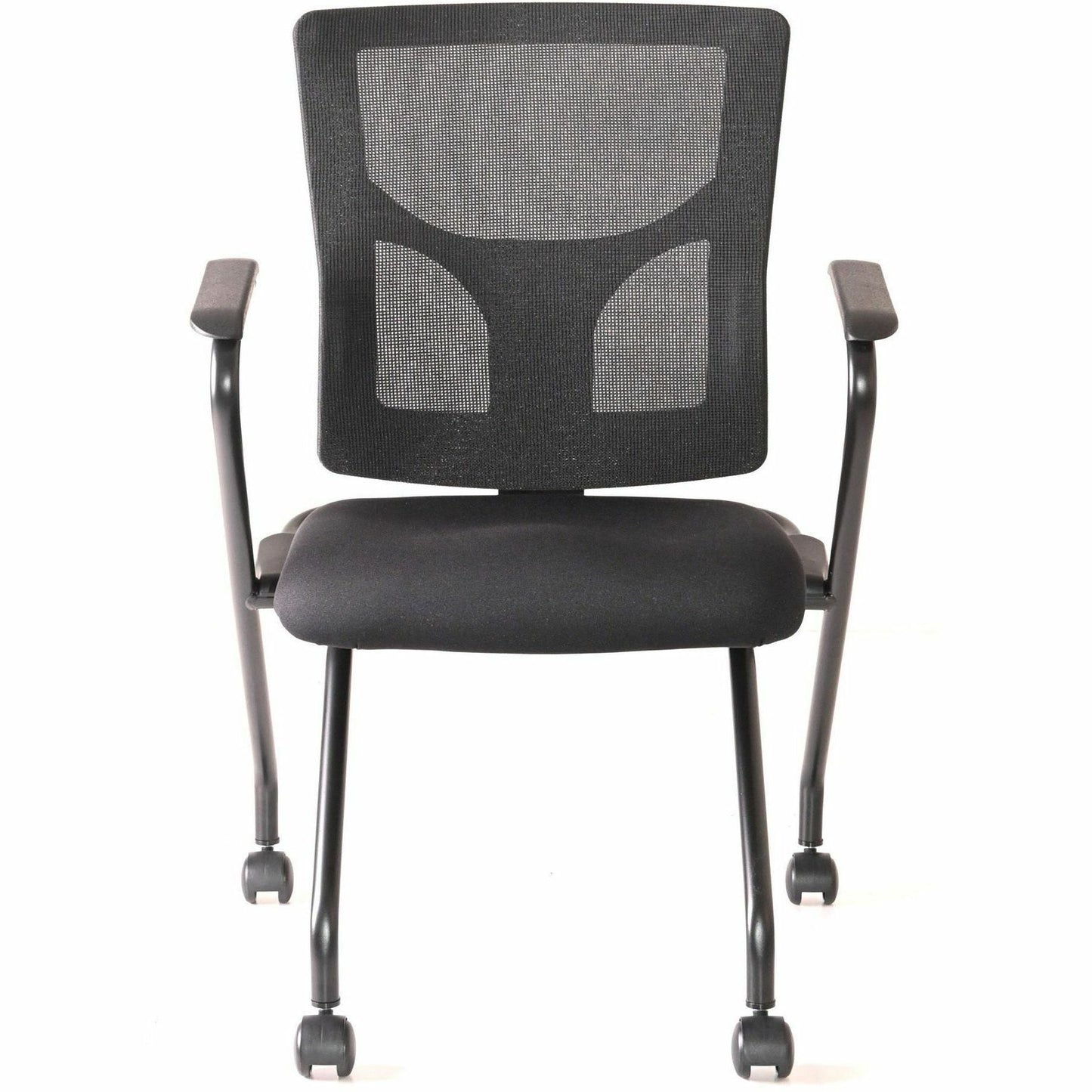 Lorell Conjure Mesh Training Chair with Folding Seat Arms and Casters - Set of 2 (LLR - LLR62019X) - SchoolOutlet