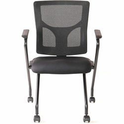 Lorell Conjure Mesh Training Chair with Folding Seat Arms and Casters - Set of 2 (LLR-LLR62019X)