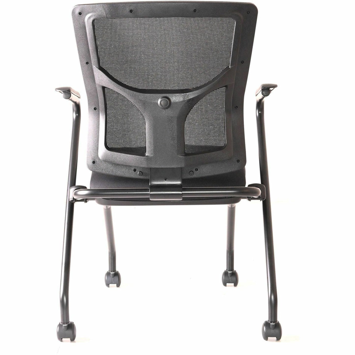 Lorell Conjure Mesh Training Chair with Folding Seat Arms and Casters - Set of 2 (LLR - LLR62019X) - SchoolOutlet