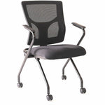 Lorell Conjure Mesh Training Chair with Folding Seat Arms and Casters - Set of 2 (LLR - LLR62019X) - SchoolOutlet