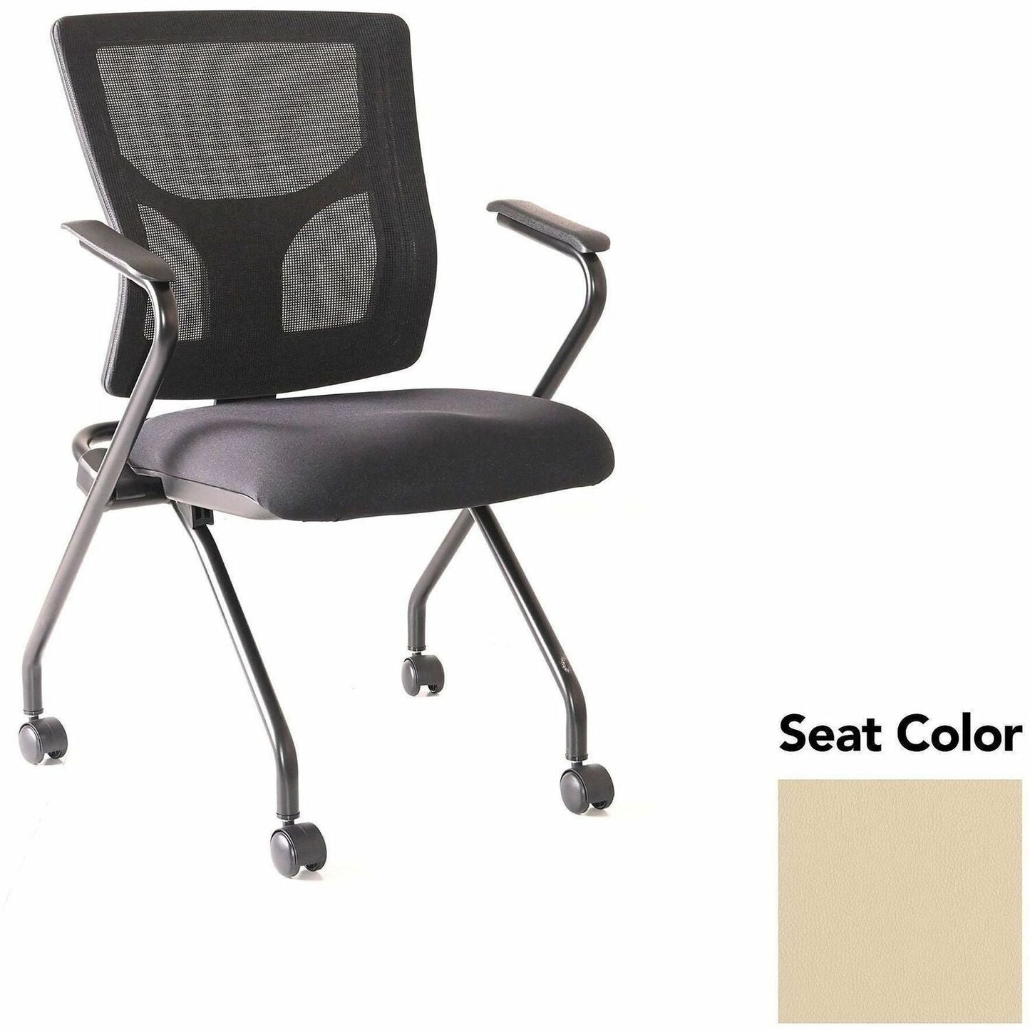 Lorell Conjure Mesh Training Chair with Folding Seat Arms and Casters - Set of 2 (LLR - LLR62019X) - SchoolOutlet
