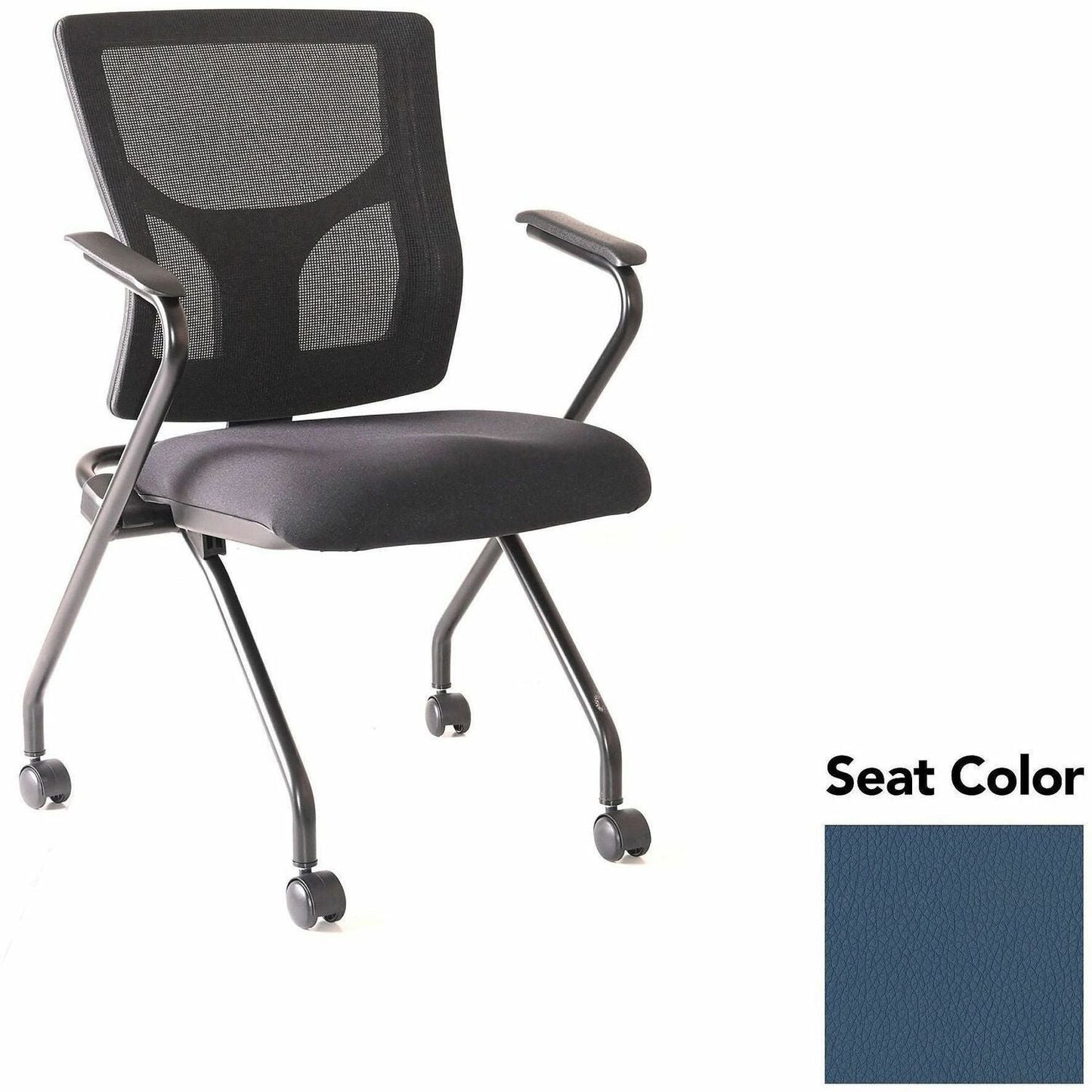 Lorell Conjure Mesh Training Chair with Folding Seat Arms and Casters - Set of 2 (LLR - LLR62019X) - SchoolOutlet