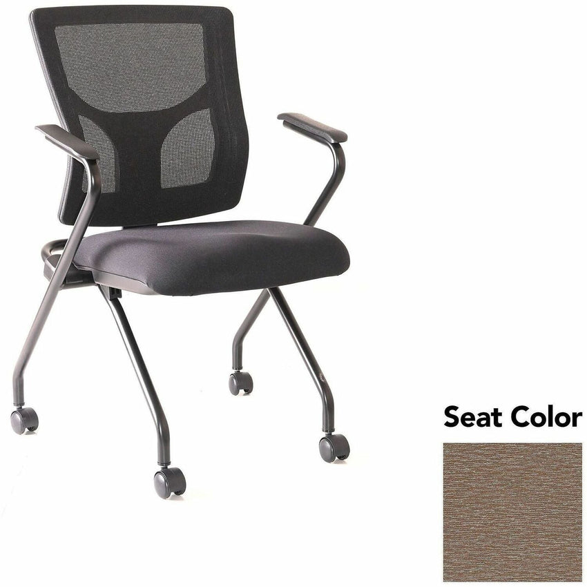 Lorell Conjure Mesh Training Chair with Folding Seat Arms and Casters - Set of 2 (LLR - LLR62019X) - SchoolOutlet