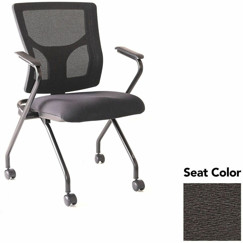 Lorell Conjure Mesh Training Chair with Folding Seat Arms and Casters - Set of 2 (LLR - LLR62019X) - SchoolOutlet