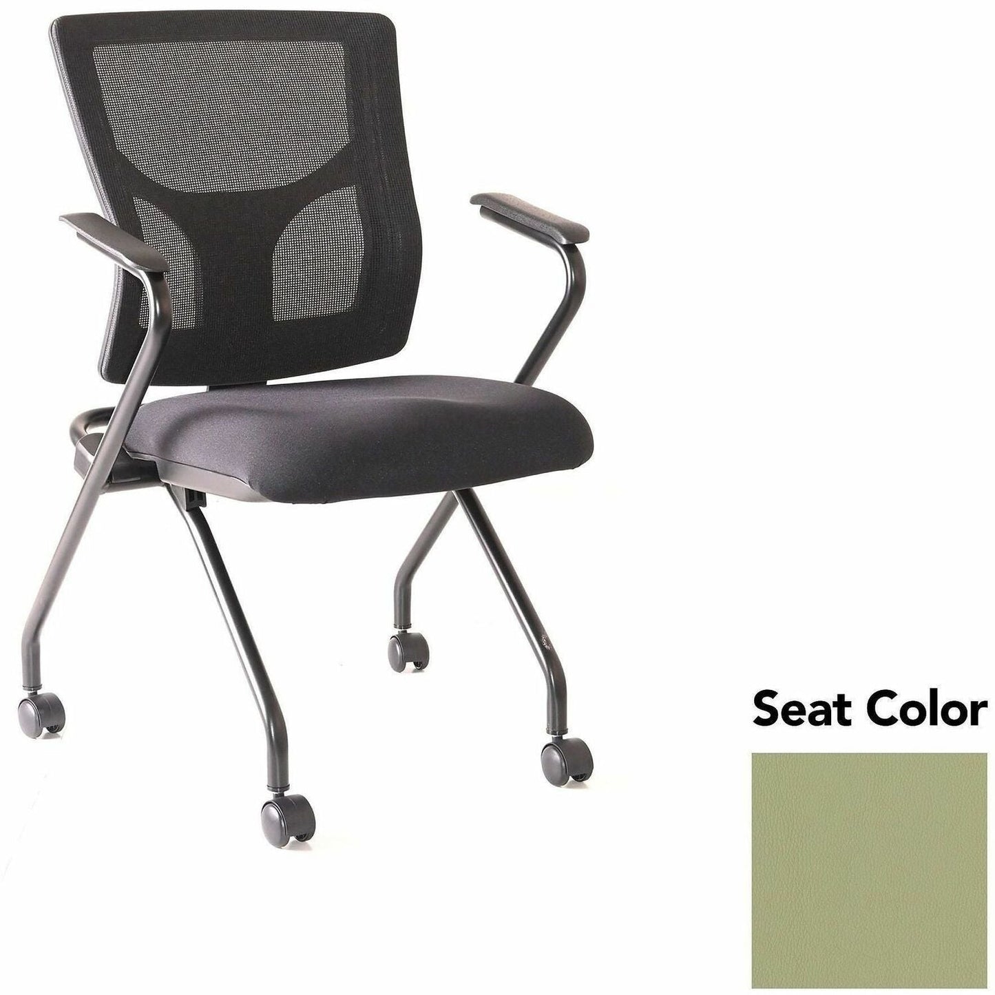 Lorell Conjure Mesh Training Chair with Folding Seat Arms and Casters - Set of 2 (LLR - LLR62019X) - SchoolOutlet