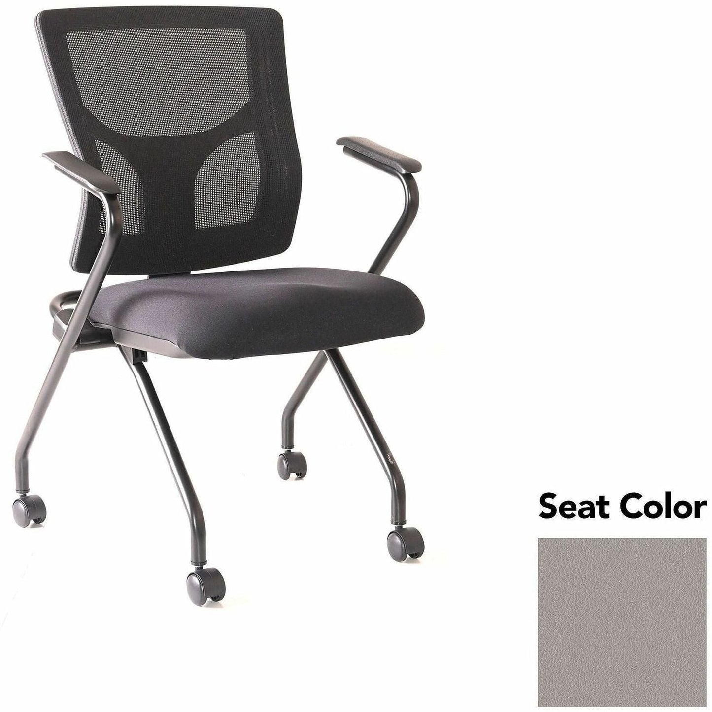 Lorell Conjure Mesh Training Chair with Folding Seat Arms and Casters - Set of 2 (LLR - LLR62019X) - SchoolOutlet