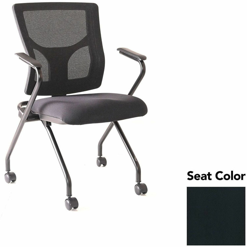 Lorell Conjure Mesh Training Chair with Folding Seat Arms and Casters - Set of 2 (LLR - LLR62019X) - SchoolOutlet