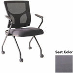 Lorell Conjure Mesh Training Chair with Folding Seat Arms and Casters - Set of 2 (LLR - LLR62019X) - SchoolOutlet