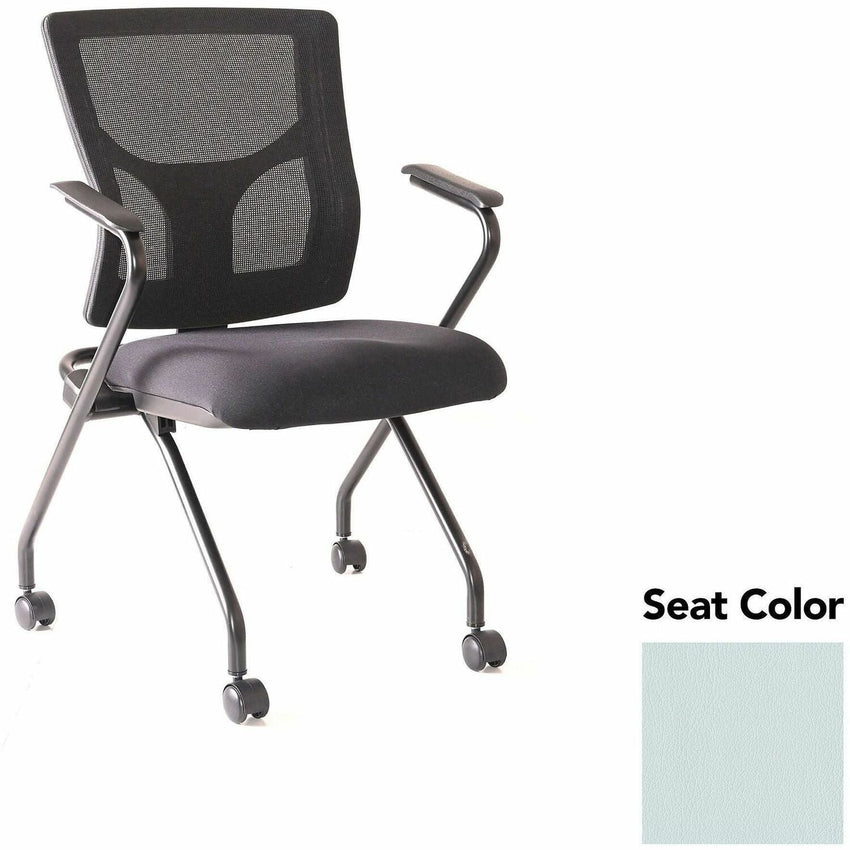 Lorell Conjure Mesh Training Chair with Folding Seat Arms and Casters - Set of 2 (LLR - LLR62019X) - SchoolOutlet