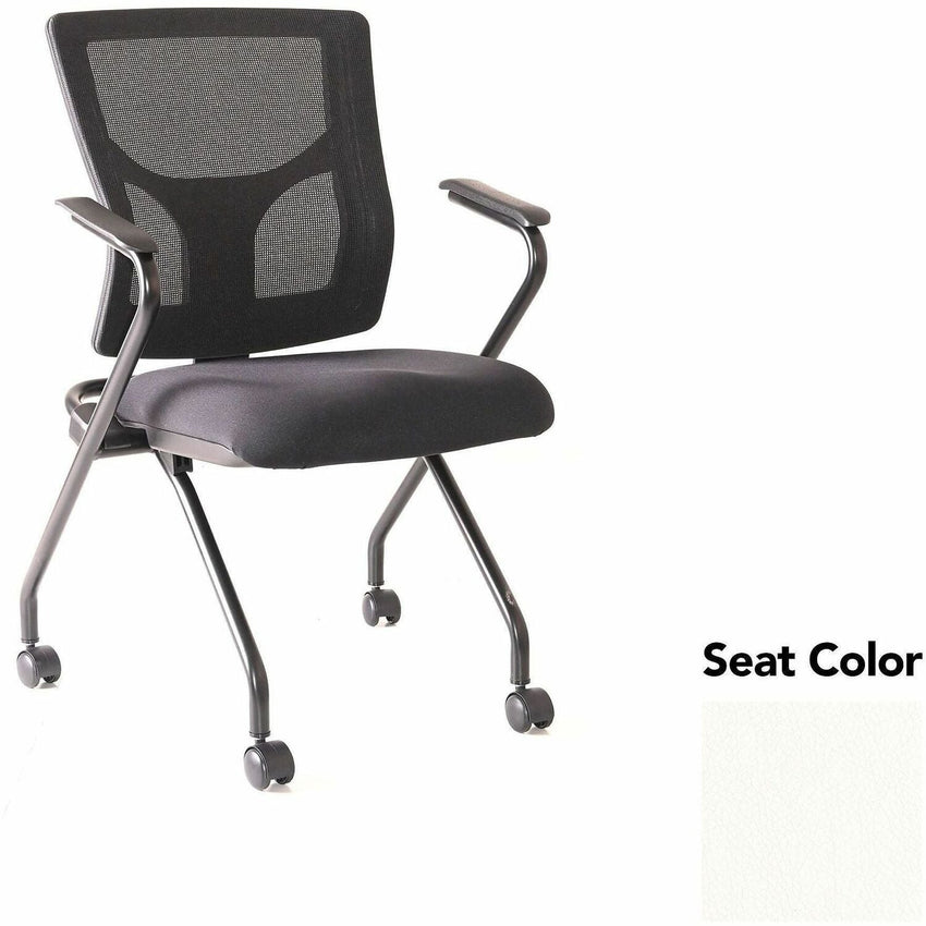 Lorell Conjure Mesh Training Chair with Folding Seat Arms and Casters - Set of 2 (LLR - LLR62019X) - SchoolOutlet