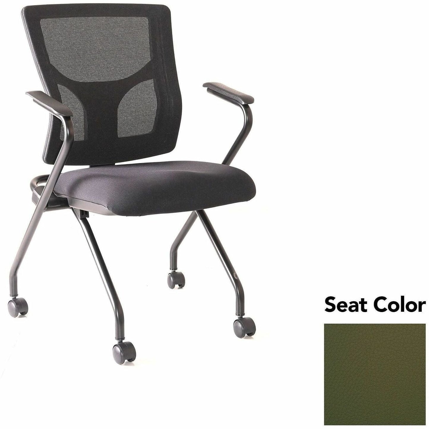 Lorell Conjure Mesh Training Chair with Folding Seat Arms and Casters - Set of 2 (LLR - LLR62019X) - SchoolOutlet