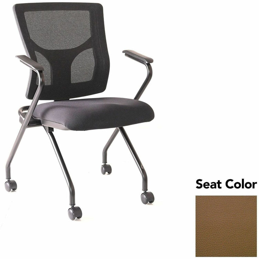 Lorell Conjure Mesh Training Chair with Folding Seat Arms and Casters - Set of 2 (LLR - LLR62019X) - SchoolOutlet