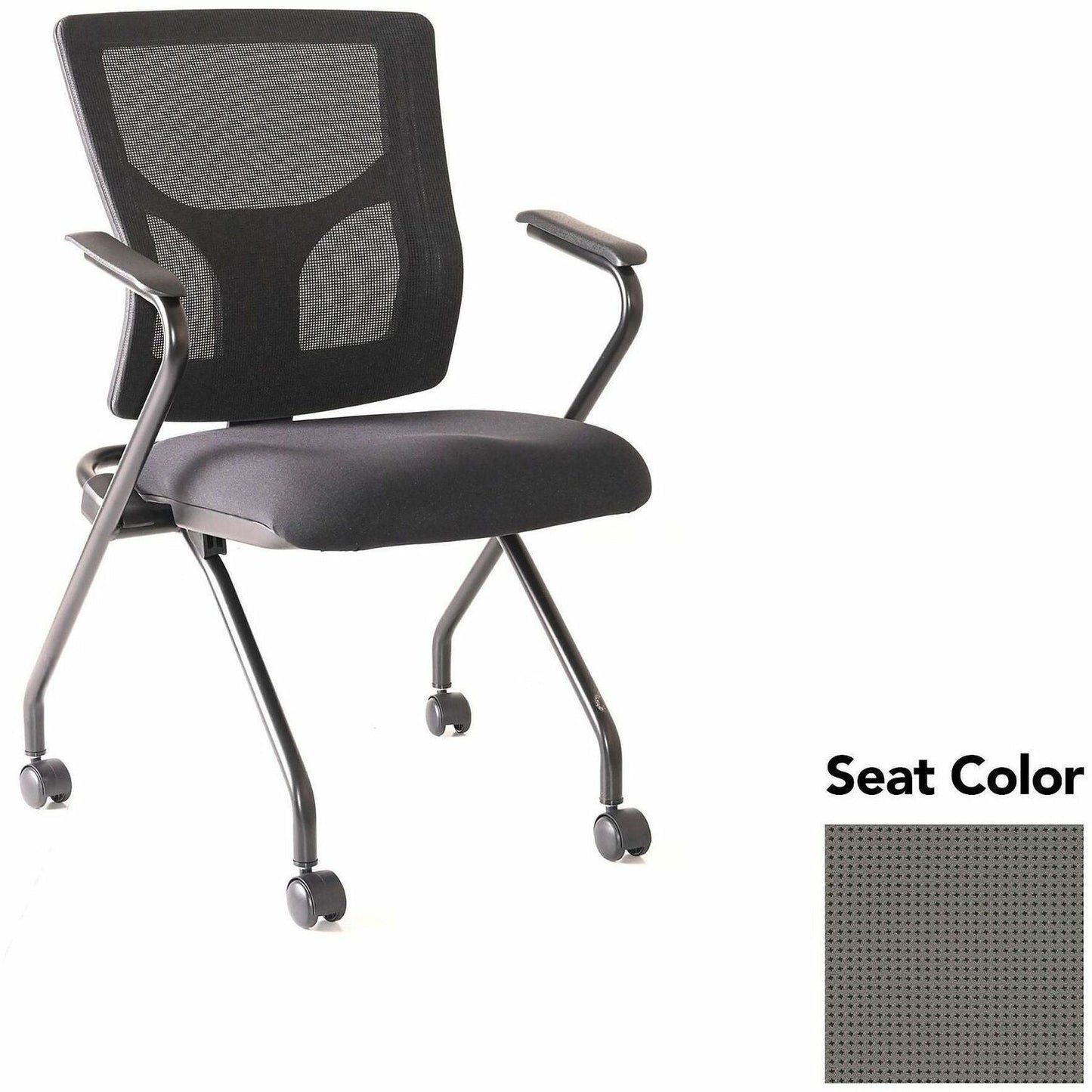Lorell Conjure Mesh Training Chair with Folding Seat Arms and Casters - Set of 2 (LLR - LLR62019X) - SchoolOutlet