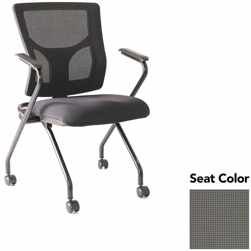 Lorell Conjure Mesh Training Chair with Folding Seat Arms and Casters - Set of 2 (LLR - LLR62019X) - SchoolOutlet